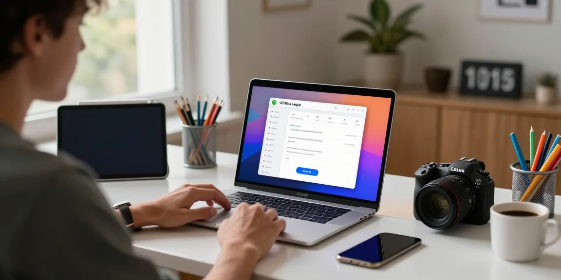 Latest version download of GBWhatsApp displayed on smartphone screen in a modern home office.